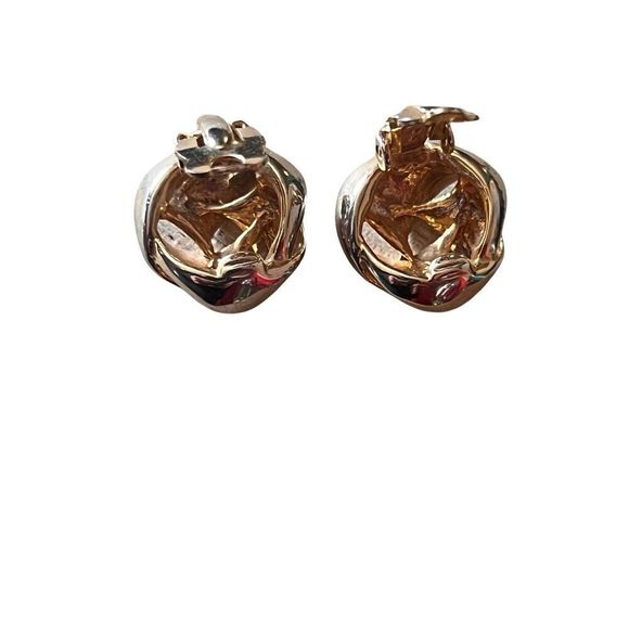 Quality Vintage Gold Tone Knot Clip On Earrings - Picture 8 of 8